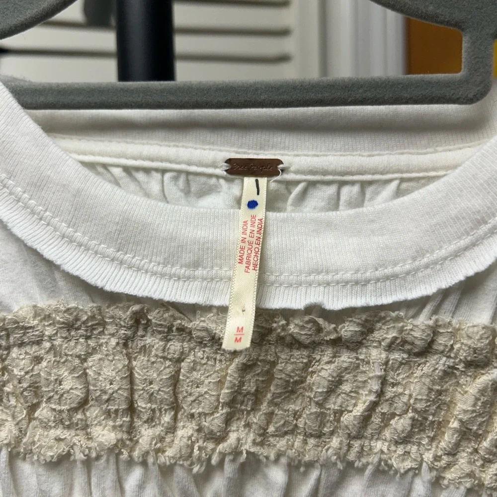 NWOT Free People cotton maxey puff sleeve peplum top